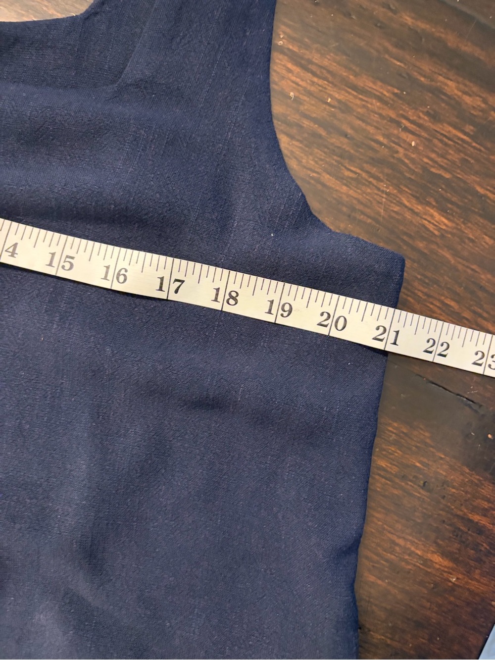 Sleeveless Navy Square-Neck and wide leg pants linen blend set size large - Picture 6 of 11